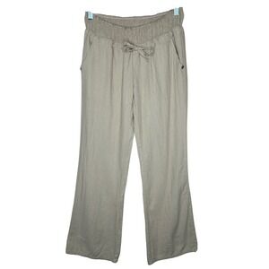 Love Tree‎ NWT Women's L Linen Blend Drawstring Wide Leg Pants Elastic Waist